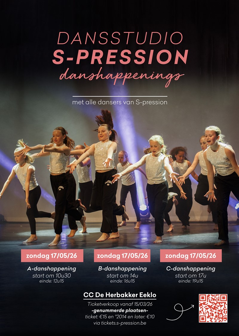 3 DANSHAPPENINGS van S-pression op zondag 17/05/2026