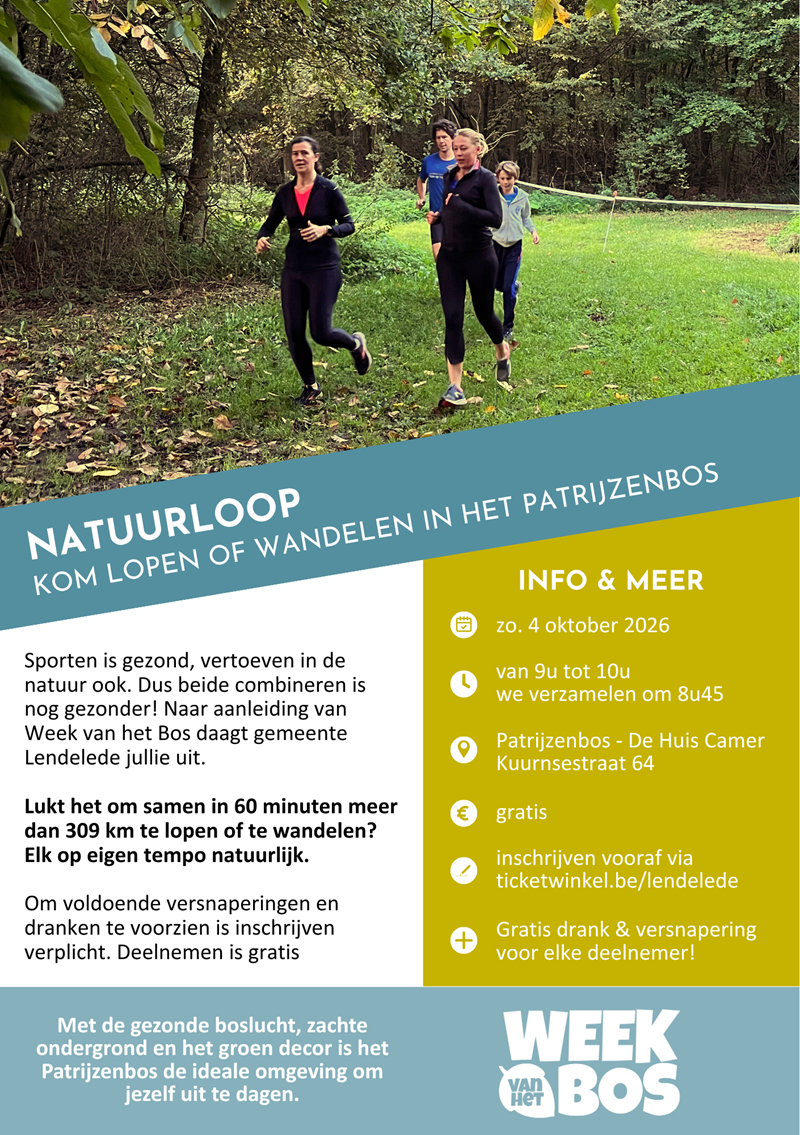 Natuurloop 4 oktober 2026